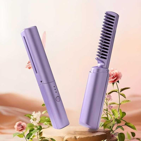 2 in 1 Rechargeable Hair Straightener + Comb